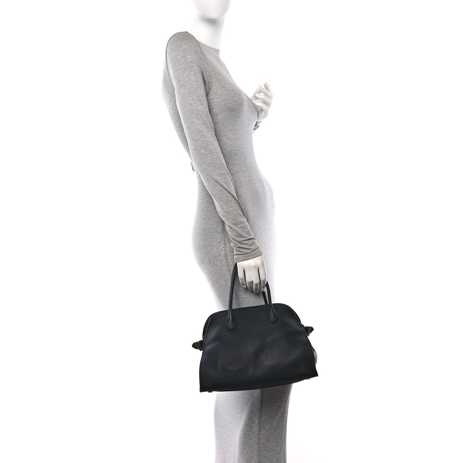 The Row Matte Grained Calfskin Soft Margaux 12 Black 2 of 9