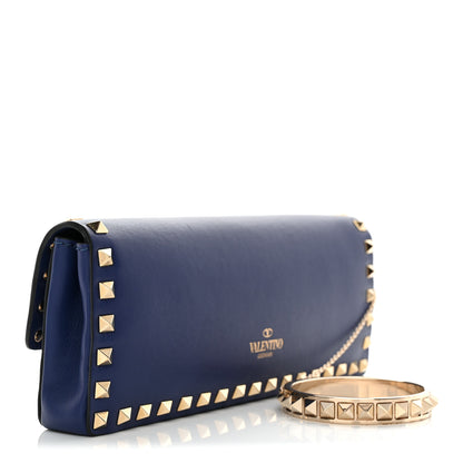 Valentino Garavani Nappa Rockstud Bangle Clutch Blue China 2 of 8