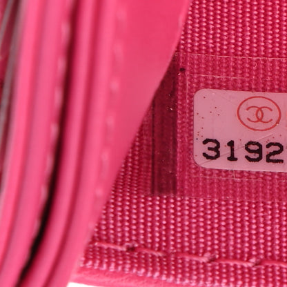 Chanel Lambskin Quilted Chanel 19 Card Holder Dark Pink 8 of 9