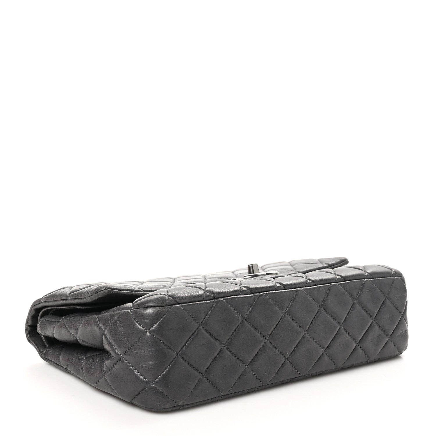 Chanel Lambskin Quilted Medium Double Flap Dark Grey 4 of 12