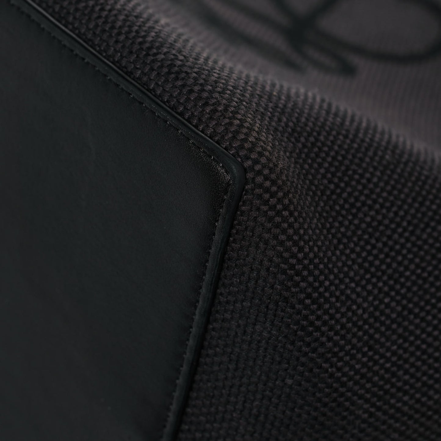 Canvas Calfskin Anagram Tote Anthracite