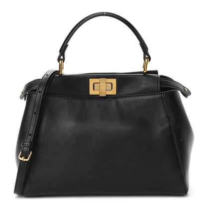 Fendi Nappa Mini Peekaboo Iconic Satchel Black 1 of 10