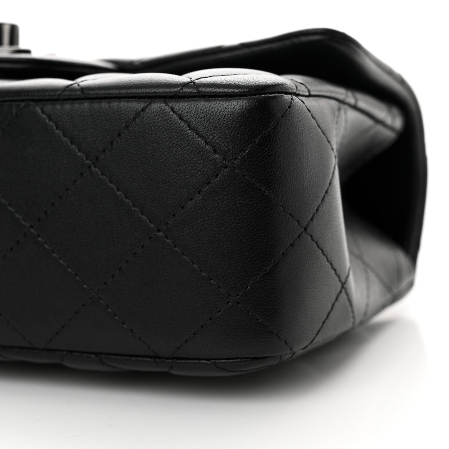 Lambskin Quilted Mini Top Handle Rectangular Flap So Black