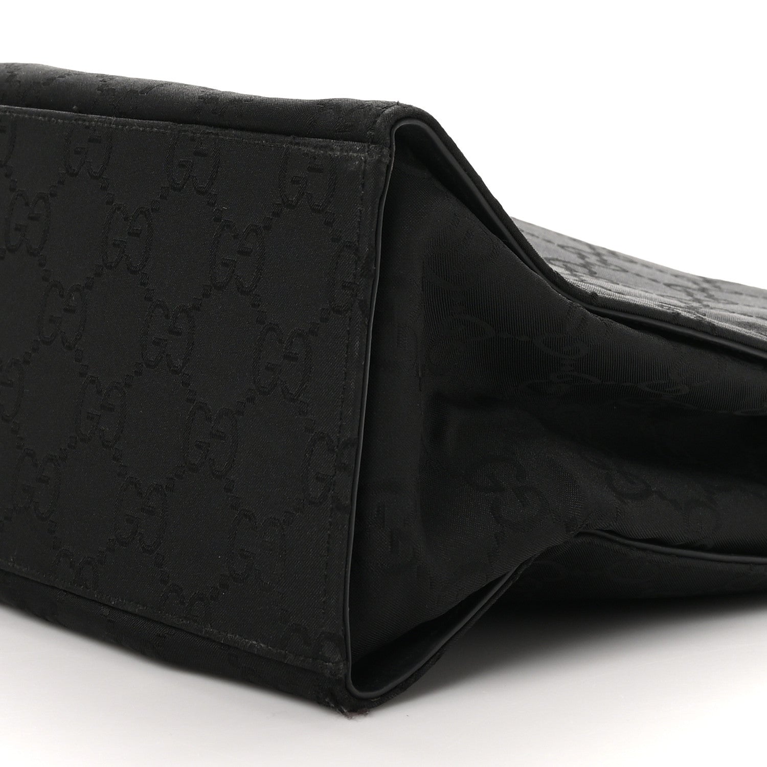 Gucci Nylon Monogram Bamboo Handle Bag Black 10 of 11