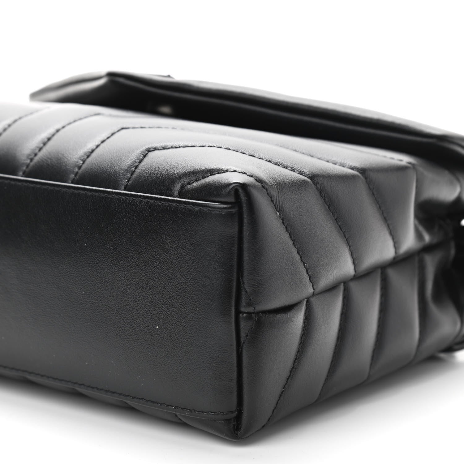 Saint Laurent Calfskin Y Quilted Monogram Small Loulou Chain Satchel Black 9 of 10