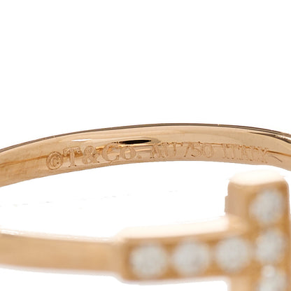 Tiffany 18K Rose Gold Diamond T Wire Ring 53 6.25 4 of 5