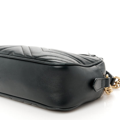Gucci Calfskin Matelasse Small GG Marmont Chain Shoulder Bag Black 11 of 15