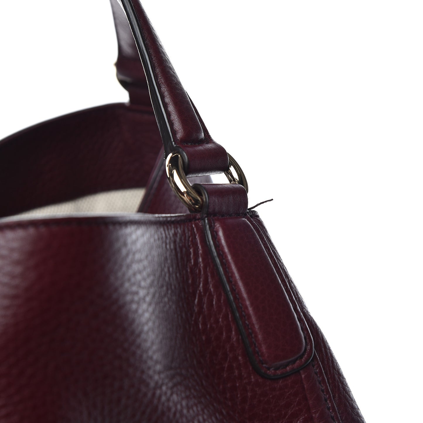 Pebbled Calfskin Large Soho Shoulder Bag Bordeaux