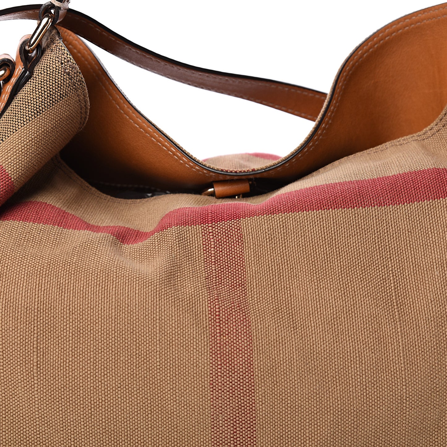 Canvas Mega Check Medium Ashby Hobo Saddle Brown
