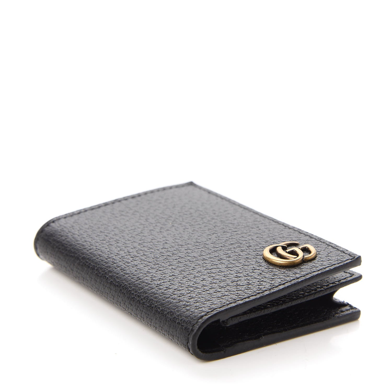 Gucci Calfskin Boar Effect GG Marmont Card Case Black 4 of 11