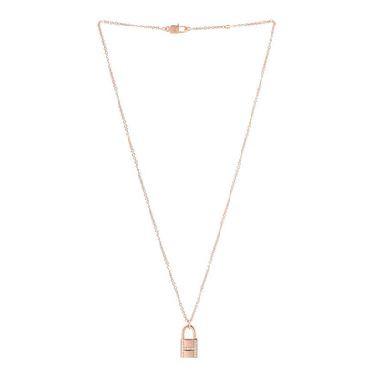 Hermes 18K Rose Gold Diamond Amulettes Cadenas Pendant Necklace 3 of 5