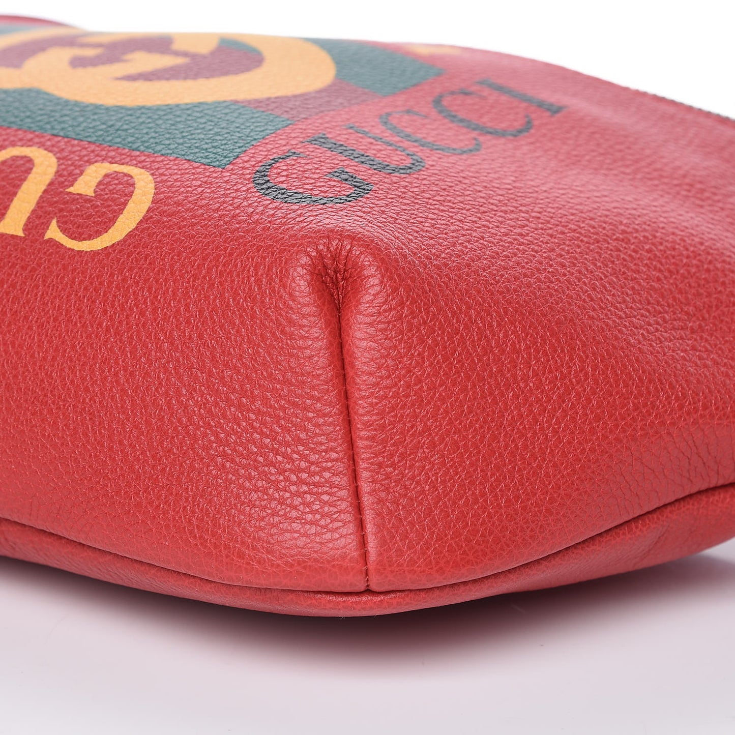 Grained Calfskin Logo Belt Bag Hibiscus Red