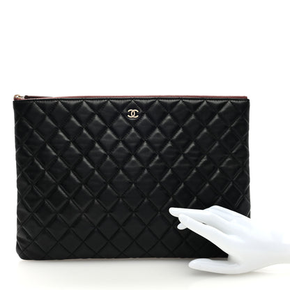 Chanel Lambskin Quilted Large Cosmetic Case Black 2 of 6