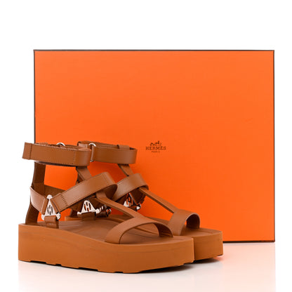 Hermes Calfskin Womens Enid Sandals 35.5 Naturel 11 of 11