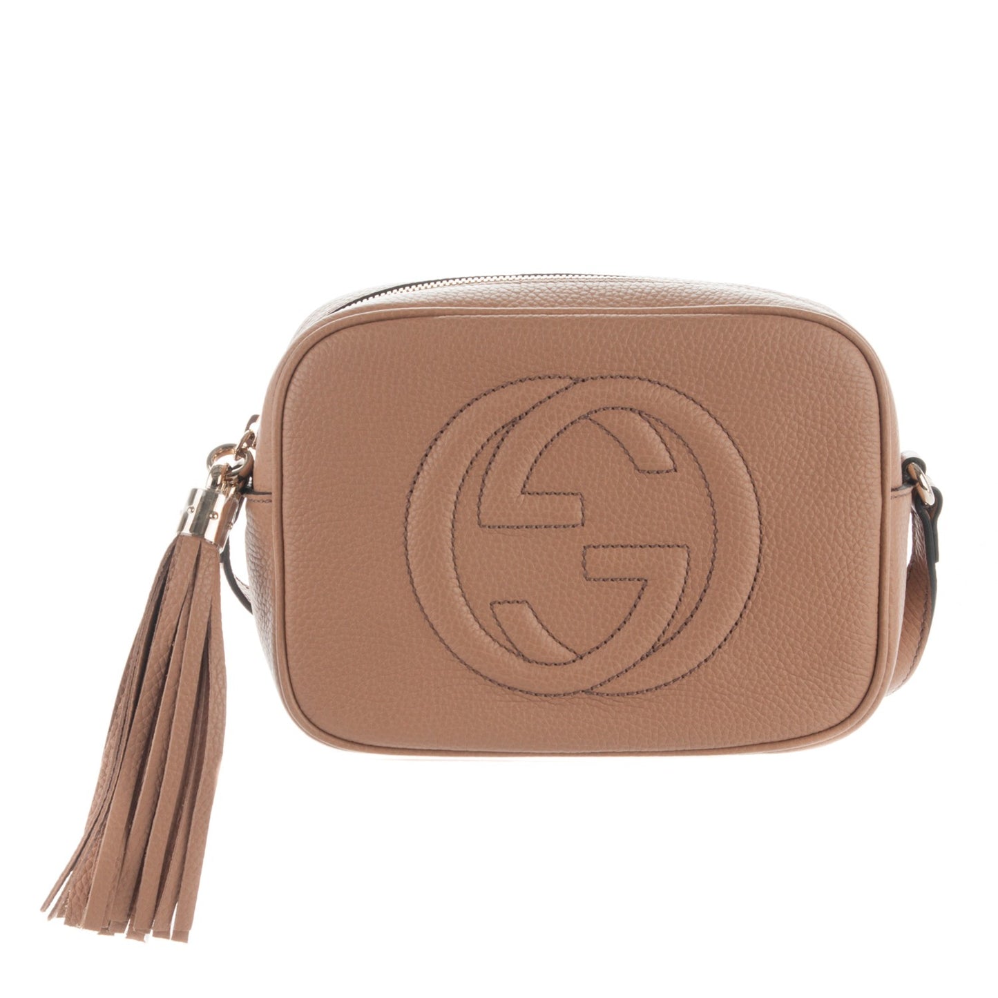 Pebbled Calfskin Small Soho Disco Bag Camelia