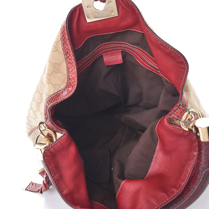 Gucci Monogram Python Large Unicef Indy Top Handle Hobo Red 9 of 11