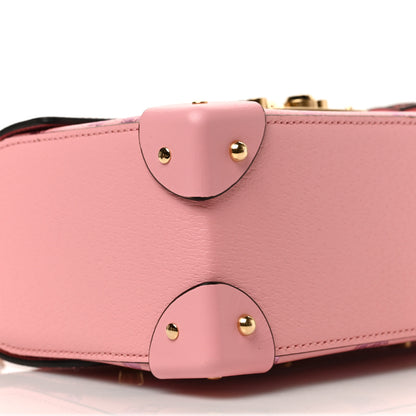 Gucci Textured Dollar Calfskin Berry Print Small Padlock Bamboo Shoulder Bag Pink Purple 8 of 9