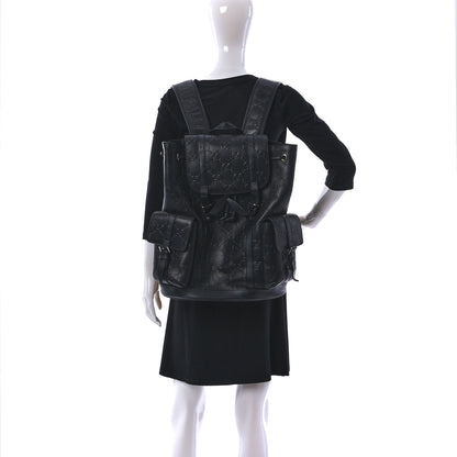 Gucci Calfskin GG Tennis Embossed Double Buckle Backpack Black 2 of 8