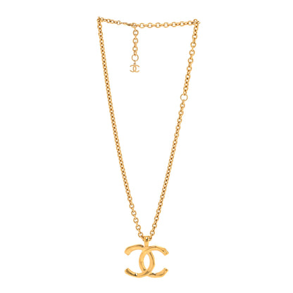 Chanel Metal Large CC Pendant Chain Necklace Gold 3 of 5