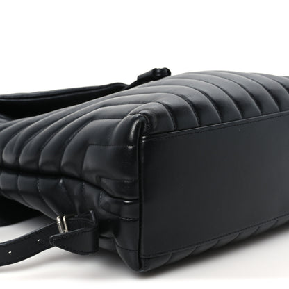 Saint Laurent Calfskin Y Quilted Monogram Medium Loulou Backpack Black 9 of 10