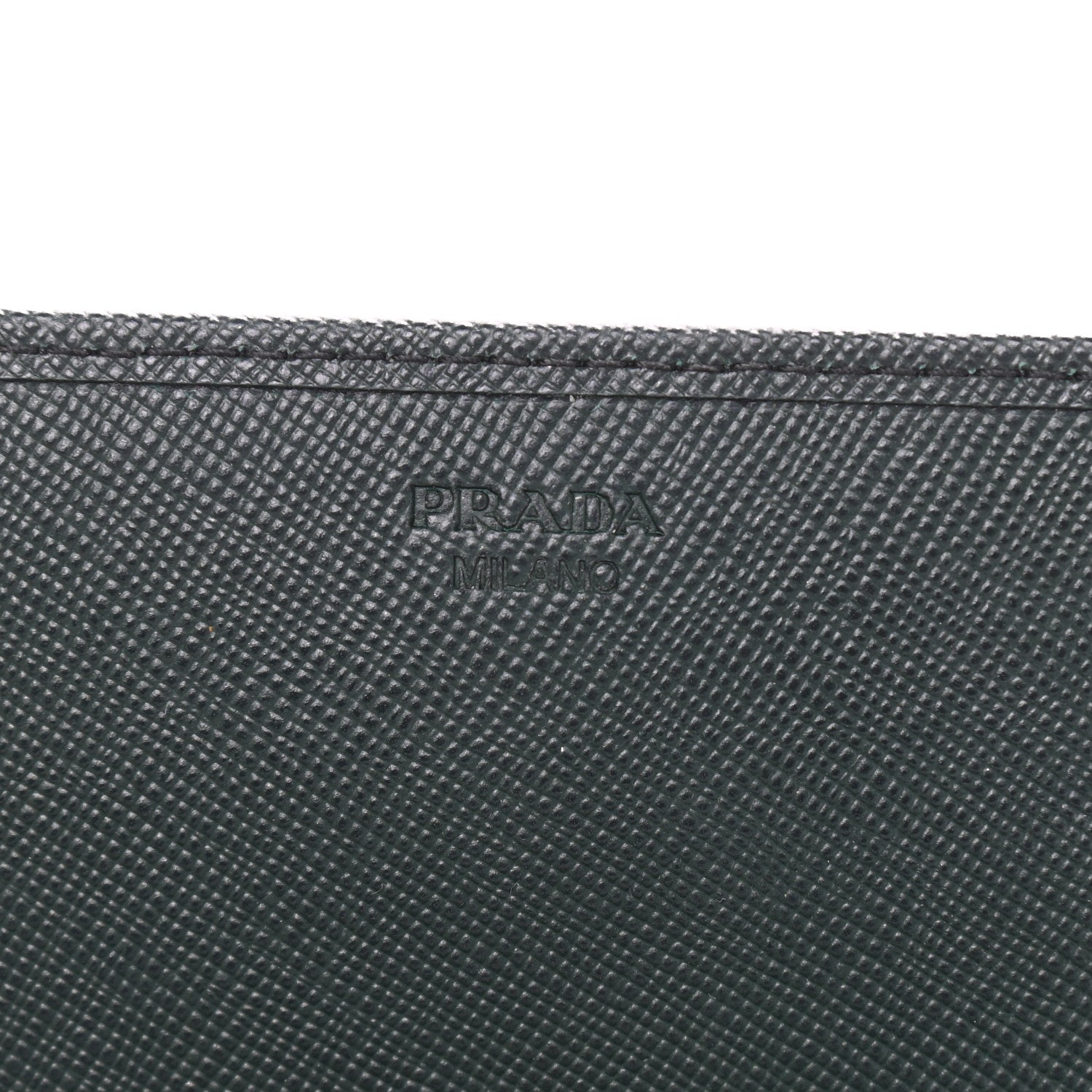 Prada Saffiano Metal Oro Chain Wallet Smeraldo 6 of 9