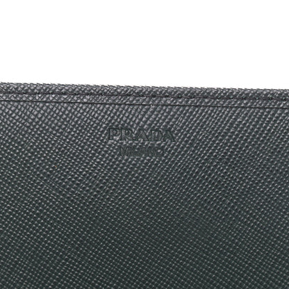 Prada Saffiano Metal Oro Chain Wallet Smeraldo 6 of 9