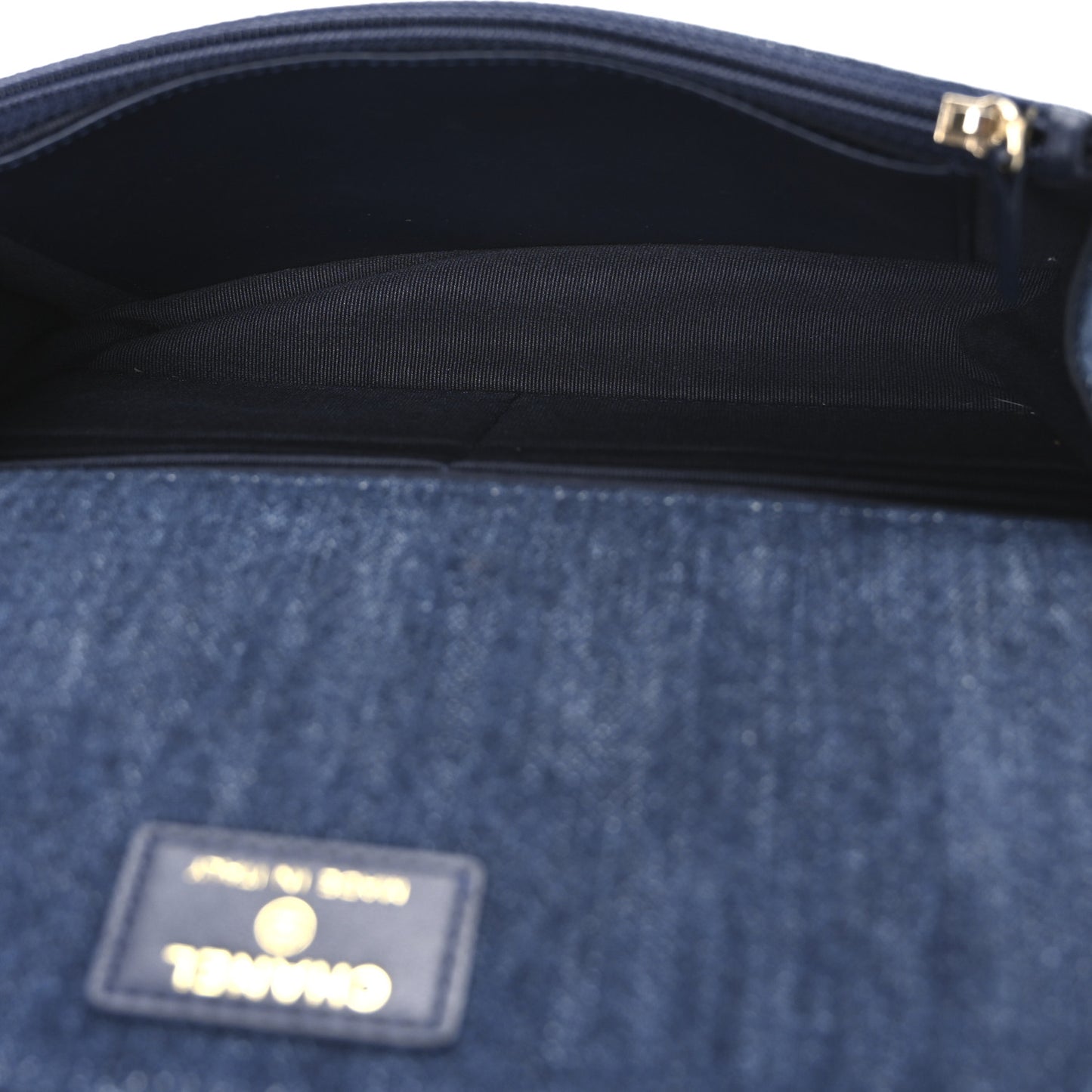 Denim Quilted Chanel 19 Wallet On Chain WOC Blue