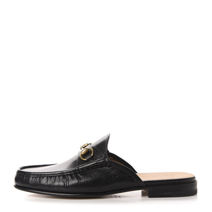 Gucci Goatskin Mens Horsebit Slippers 10 Black 1 of 10