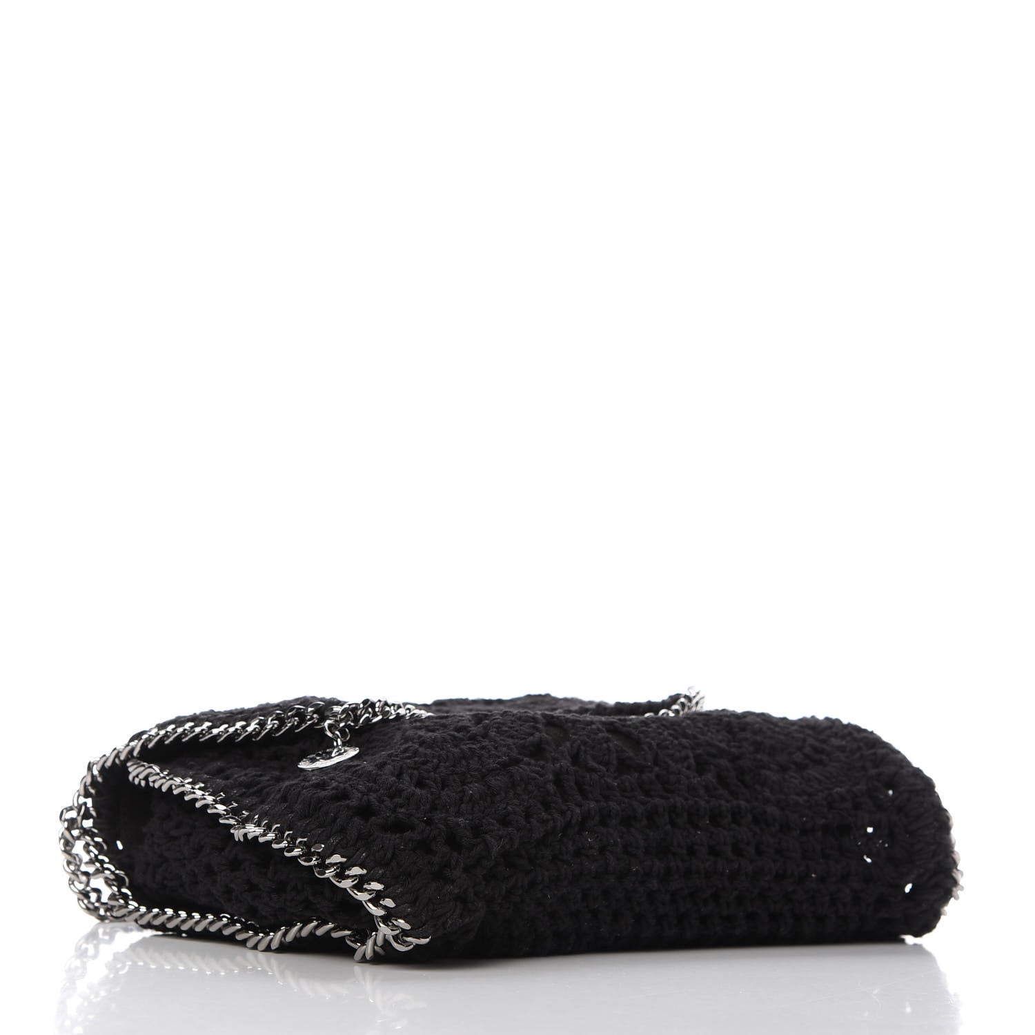 Stella McCartney Cotton Crochet Falabella Ajouree Tote Bag Black 4 of 10