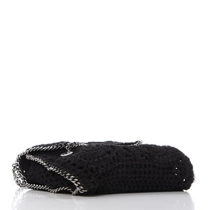 Stella McCartney Cotton Crochet Falabella Ajouree Tote Bag Black 4 of 10