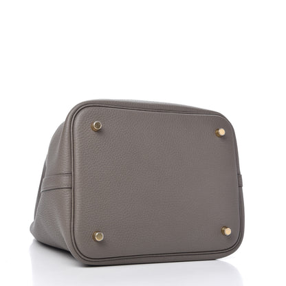 Hermes Taurillon Clemence Picotin Lock 22 MM Etain 4 of 10