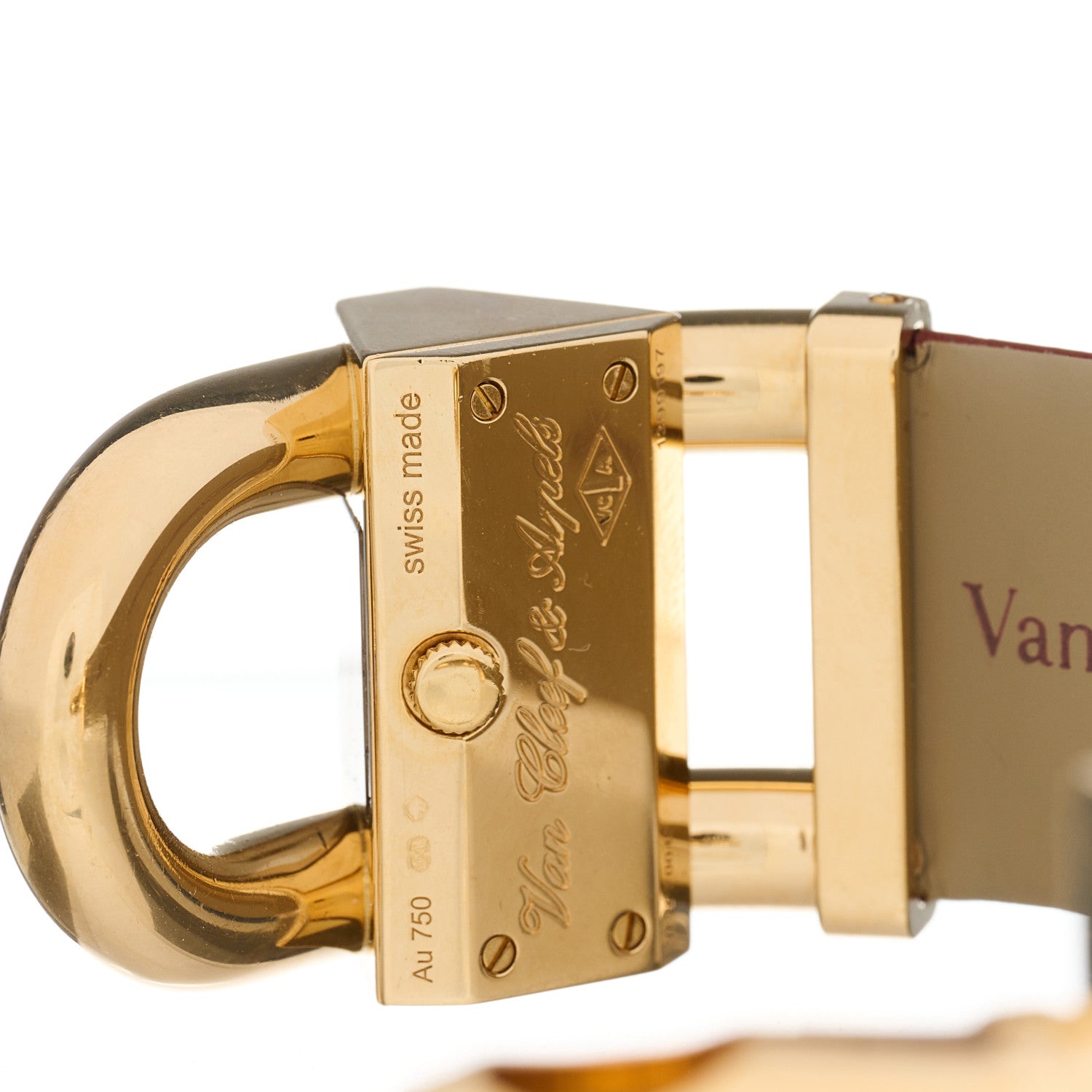 Van Cleef & Arpels 18K Yellow Gold Alligator 26mm Cadenas Quartz Watch 4 of 6