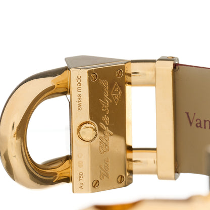Van Cleef & Arpels 18K Yellow Gold Alligator 26mm Cadenas Quartz Watch 4 of 6
