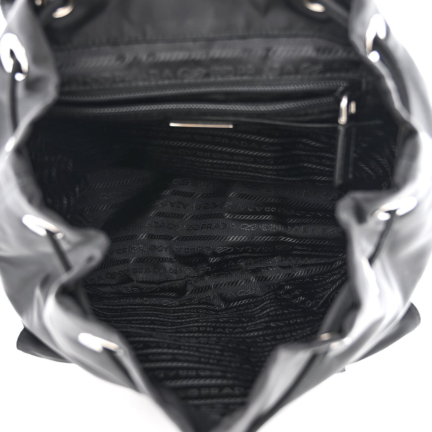 Tessuto Nylon Saffiano Small Backpack Black
