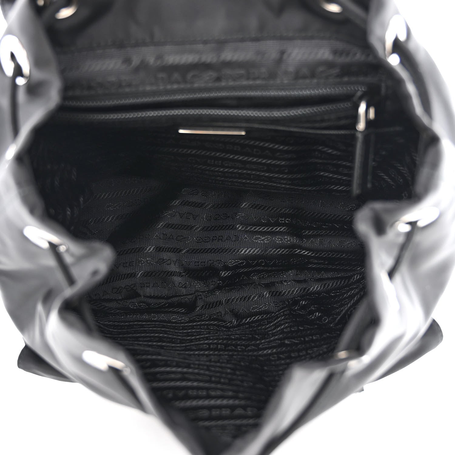 Prada Tessuto Nylon Saffiano Small Backpack Black 5 of 11
