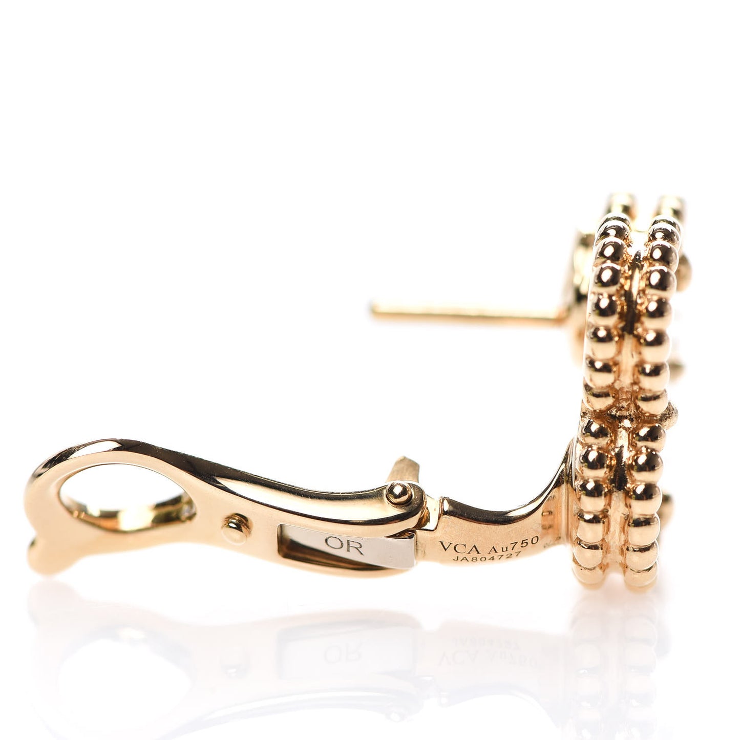 18K Yellow Gold Mother of Pearl Vintage Alhambra Earrings