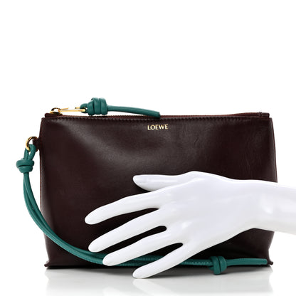 Loewe Shiny Nappa Calfskin Knot T Pouch Burgundy Emerald 2 of 8