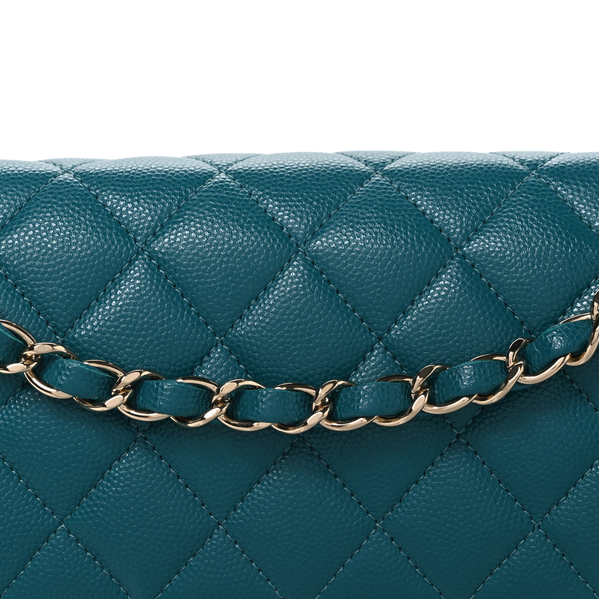 Chanel Caviar Quilted Small Double Flap Turquoise 8 of 10
