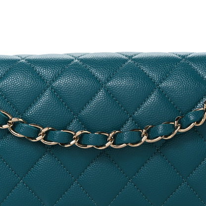 Chanel Caviar Quilted Small Double Flap Turquoise 8 of 10