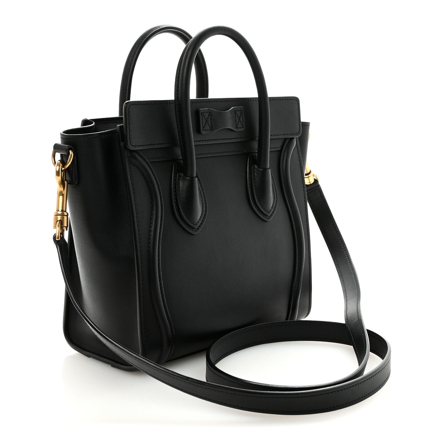 Celine Smooth Calfskin Nano Luggage Black 3 of 9