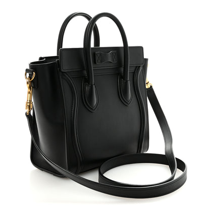 Celine Smooth Calfskin Nano Luggage Black 3 of 9