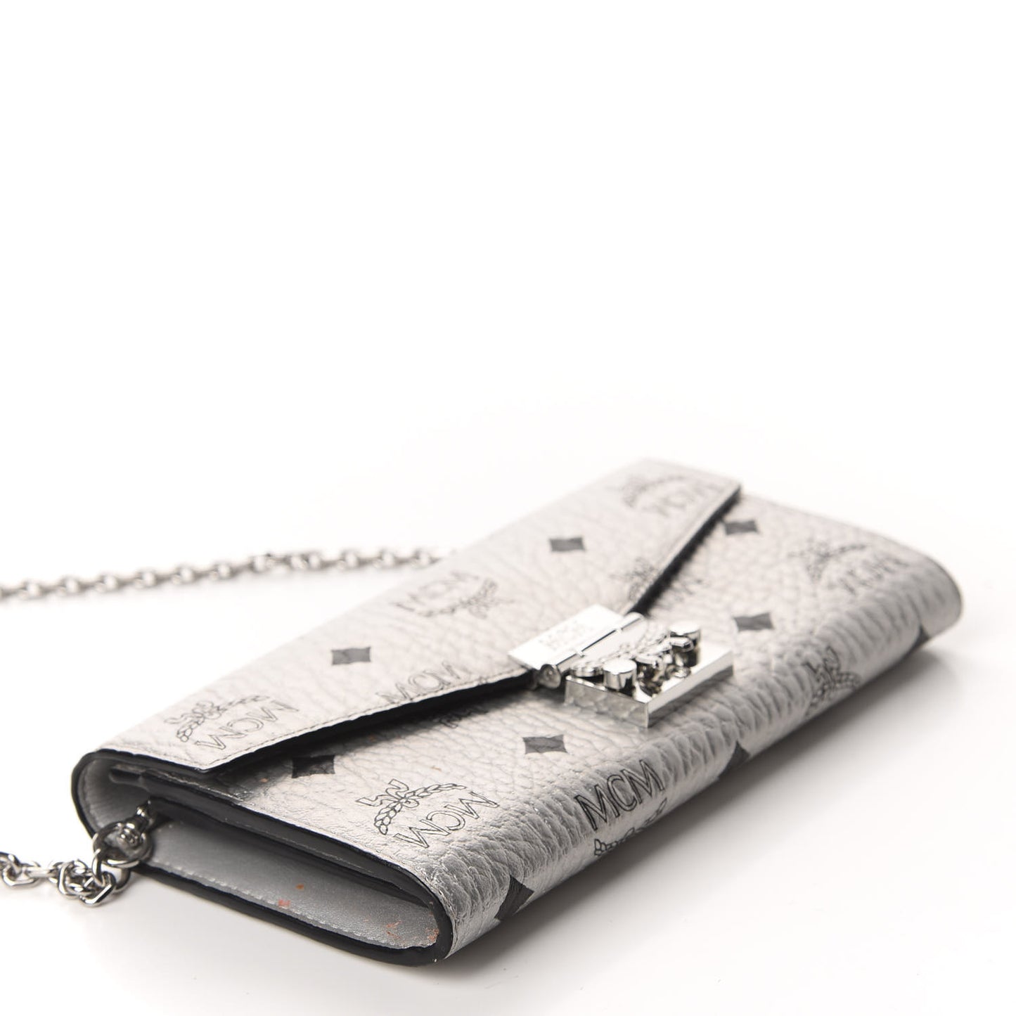 Metallic Visetos Patricia Wallet On Chain Silver