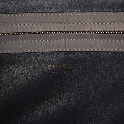 Celine Crocodile Embossed Nubuck Medium Phantom Luggage Grey 6 of 12