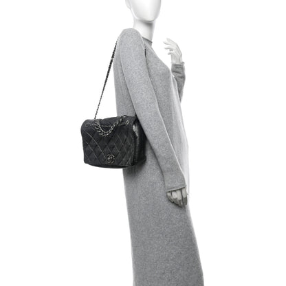Chanel Aged Calfskin Quilted Medium Pondichery Flap Dark Grey 2 of 10