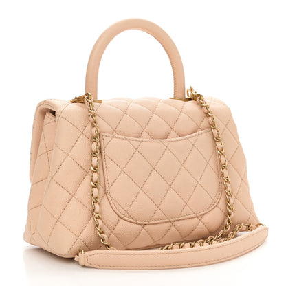 Chanel Caviar Quilted Mini Coco Handle Flap Beige 3 of 11