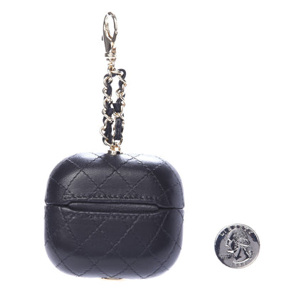 Chanel Lambskin Quilted Airpods Pro Case With Chain Black 2 of 4