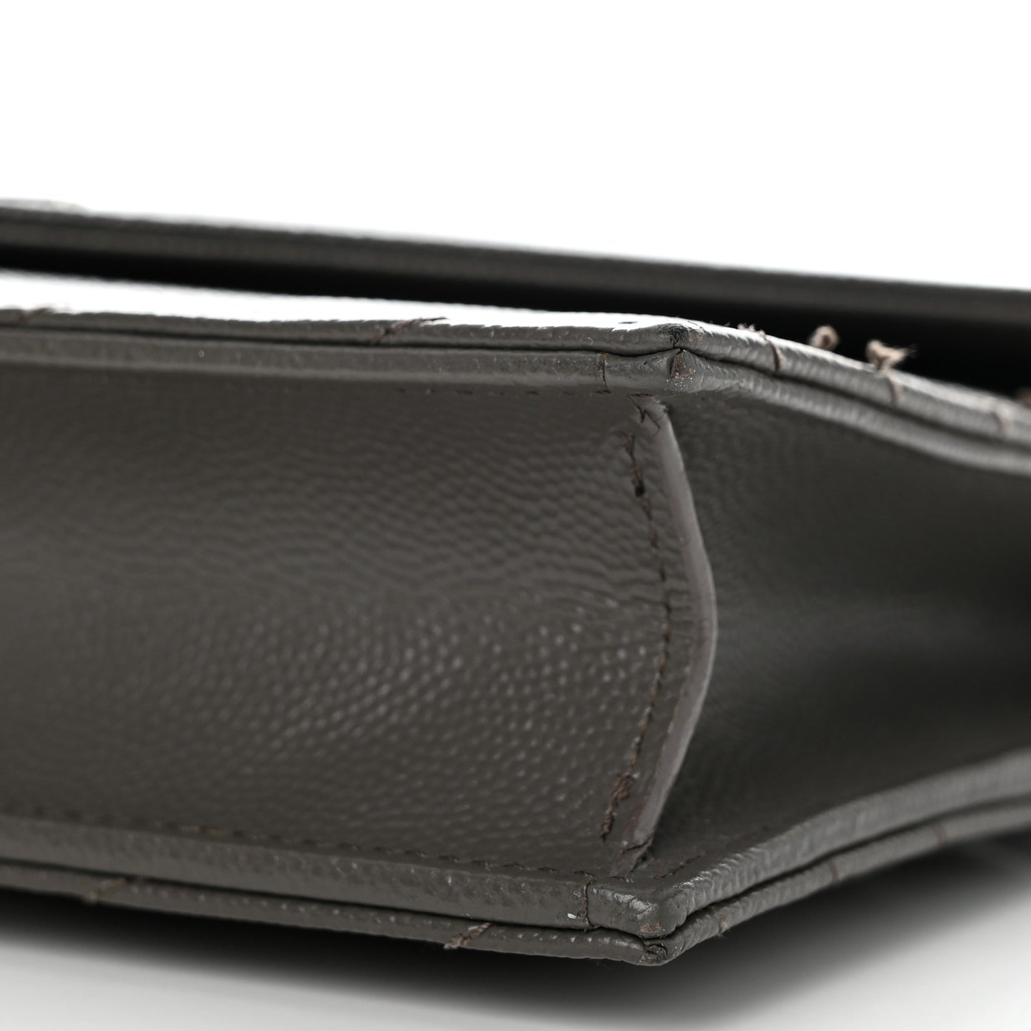 Grain De Poudre Matelasse Chevron Monogram Envelope Chain Wallet Coal