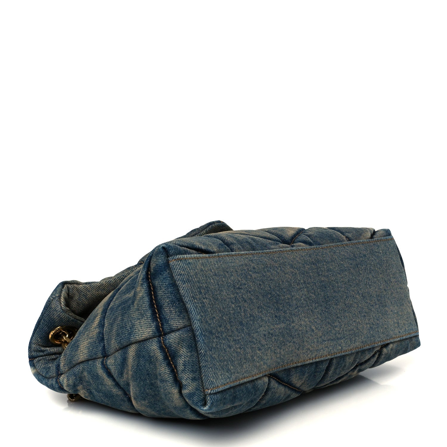 Saint Laurent Denim Quilted Small Loulou Puffer Monogram Chain Satchel Blue Cinnamon 4 of 10