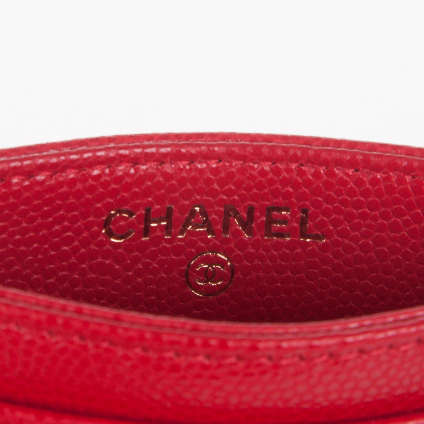 Caviar Camellia Embossed Card Holder Red