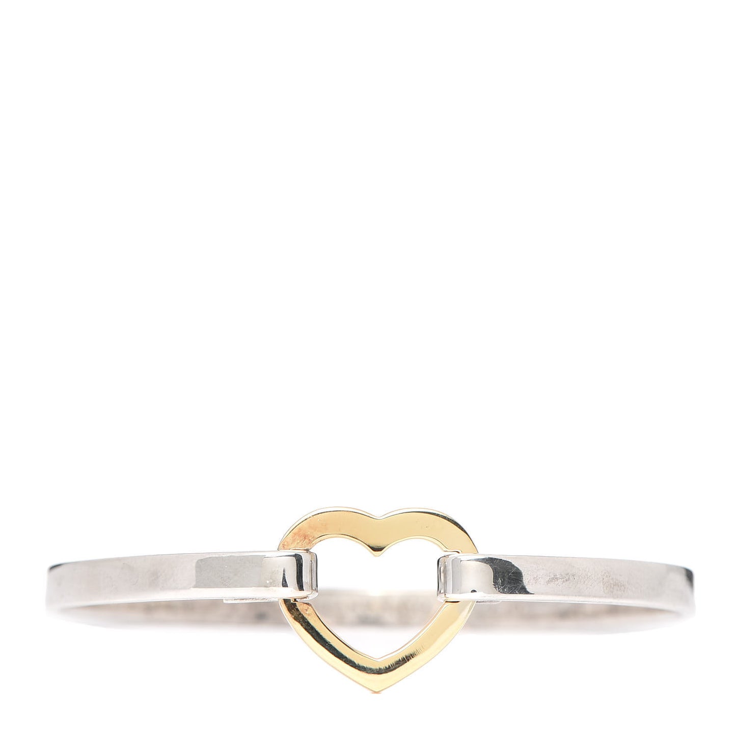 Sterling Silver 18K Yellow Gold Heart Buckle Bracelet